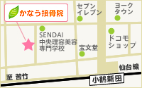 小鶴新田駅を含むかなう接骨院周辺の地図